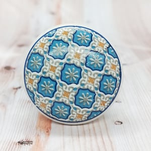 Awesome look White base multi color Flat Head Hand Painted Ceramic knob / Ceramic Drawer Pulls / Cabinet Knobs/ Kitchen Cabinet Door Handles