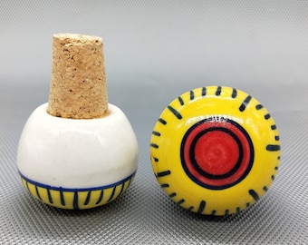 Keramik Handbemalte Runde Form Kombination aus bedrucktem Weinflaschenstopper, Flaschenstopper, Flaschenstopfen