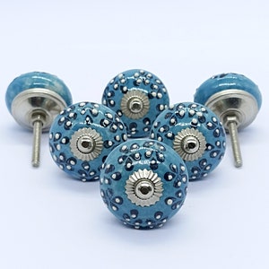 Brilliantly Hand Painted Ceramic knobs / Ceramic Drawer Pulls / Cabinet Knobs/ Kitchen Cabinet Door Handles / Cupboard Knobs