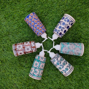 Assorted Hand Painted Ceramic Soap Dispensers / Stoneware Soap Dispenser / Shampoo Dispenser / Shower Gel Dispenser/ Bathroom Soap Dispenser