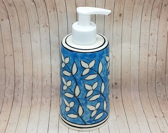 Knob King Hand Painted Ceramic Soap Dispensers / Stoneware Soap Dispenser /Shampoo Dispenser /Shower Gel Dispenser/ Bathroom Soap Dispenser