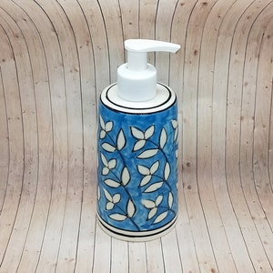 Knob King Hand Painted Ceramic Soap Dispensers / Stoneware Soap Dispenser /Shampoo Dispenser /Shower Gel Dispenser/ Bathroom Soap Dispenser