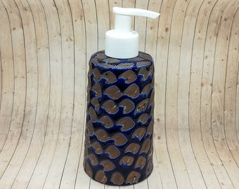 Knob King Hand Painted Ceramic Soap Dispensers / Stoneware Soap Dispenser /Shampoo Dispenser /Shower Gel Dispenser/ Bathroom Soap Dispenser