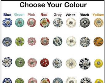 Knob King House Made All Colors Assorted Knobs / Choose your Favorite Color Assorted Knobs / 8 Colors Available Ceramic Drawer Pulls