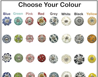 Knob King House Made All Colors Assorted Knobs / Choose your Favorite Color Assorted Knobs / 8 Colors Available Ceramic Drawer Pulls