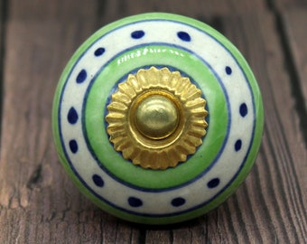 Manopole in ceramica dipinte a mano a spirale multicolore / tiri del cassetto in ceramica / pomelli dell'armadio / maniglie delle porte dell'armadio della cucina