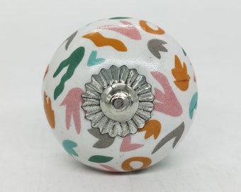 Multi Colorato Forma Rotonda Manopole ceramiche verniciate a mano / Tira cassetto ceramica / Manopole Gabinetto / Manopole di gabinetto della cucina
