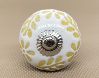 Polka Dots /& Flowers Drawer Knobs Pulls Yellow Purple and Pink 8