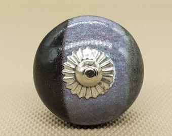 vintage Look Black and Gray Round Shape Hand Painted Ceramic potards / Ceramic Draws Pulls / Cabinet Knobs/ Kitchen Cabinet Knob/ Unique potard
