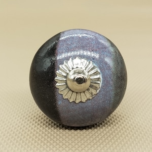 Vintage Look Black and Gray Round Shape Hand Painted Ceramic knobs / Ceramic Drawer Pulls / Cabinet Knobs/ Kitchen Cabinet Knob/ Unique knob