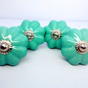 Seafoam flower shape Hand painted ceramic knob,Hand painted ceramic knob, Decorative Ceramic knob, Ceramic drawer pull