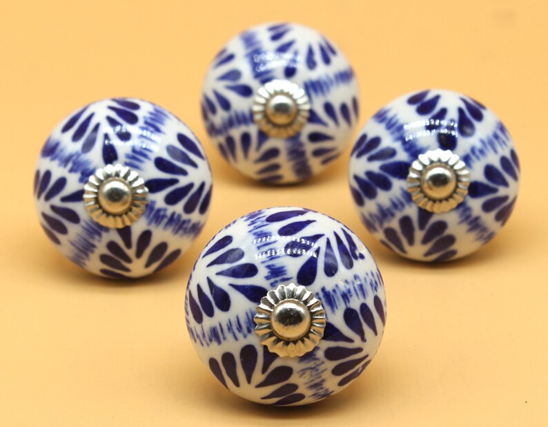 Brilliantly Hand Painted Ceramic Knobs / Ceramic Drawer Pulls Etsy