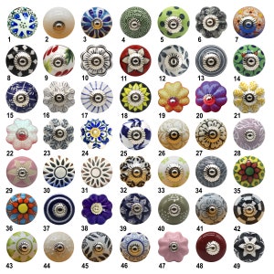 Unique Style Hand Painted Ceramic Knobs / Drawer Pulls/ Furniture door knobs/ Stunning Ceramic Knobs/ Instant Makeover To Old Furniture