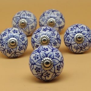 Brilliantly Hand Painted Ceramic knobs / Ceramic Drawer Pulls / Cabinet Knobs/ Kitchen Cabinet Door Handles / Cupboard Knobs