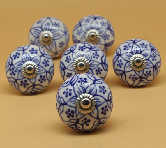 Pomelli per mobili, pomelli di ceramica dipinti a mano