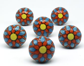 Grande manopola del cratere a forma rotonda, manopola e mobili artistici multicolore hardware, maniglie decorative, manopola del comò