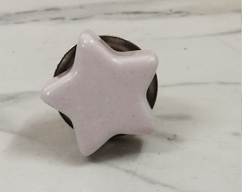 SMALL Light Pink Star shape Artistic Cabinet Knob and Furniture Hardware / Decorative Handles / Dresser Knob / Knobs for Kids / Drawer pulls