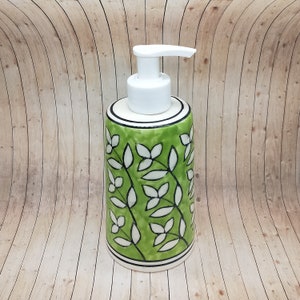 Knob King Hand Painted Ceramic Soap Dispensers / Stoneware Soap Dispenser /Shampoo Dispenser /Shower Gel Dispenser/ Bathroom Soap Dispenser