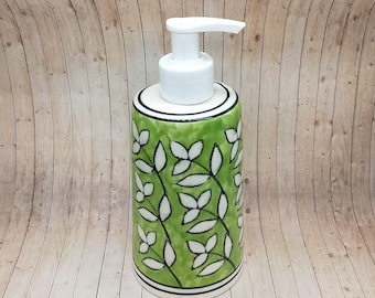 Knob King Hand Painted Ceramic Soap Dispensers / Stoneware Soap Dispenser /Shampoo Dispenser /Shower Gel Dispenser/ Bathroom Soap Dispenser