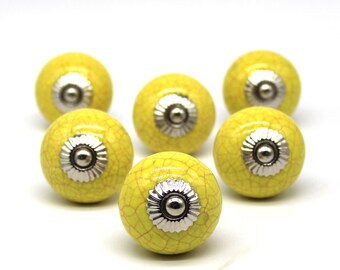 Round Ceramic Hand Painted knobs, Drawer pulls, Cabinet knobs, Kitchen Cupboard Handles