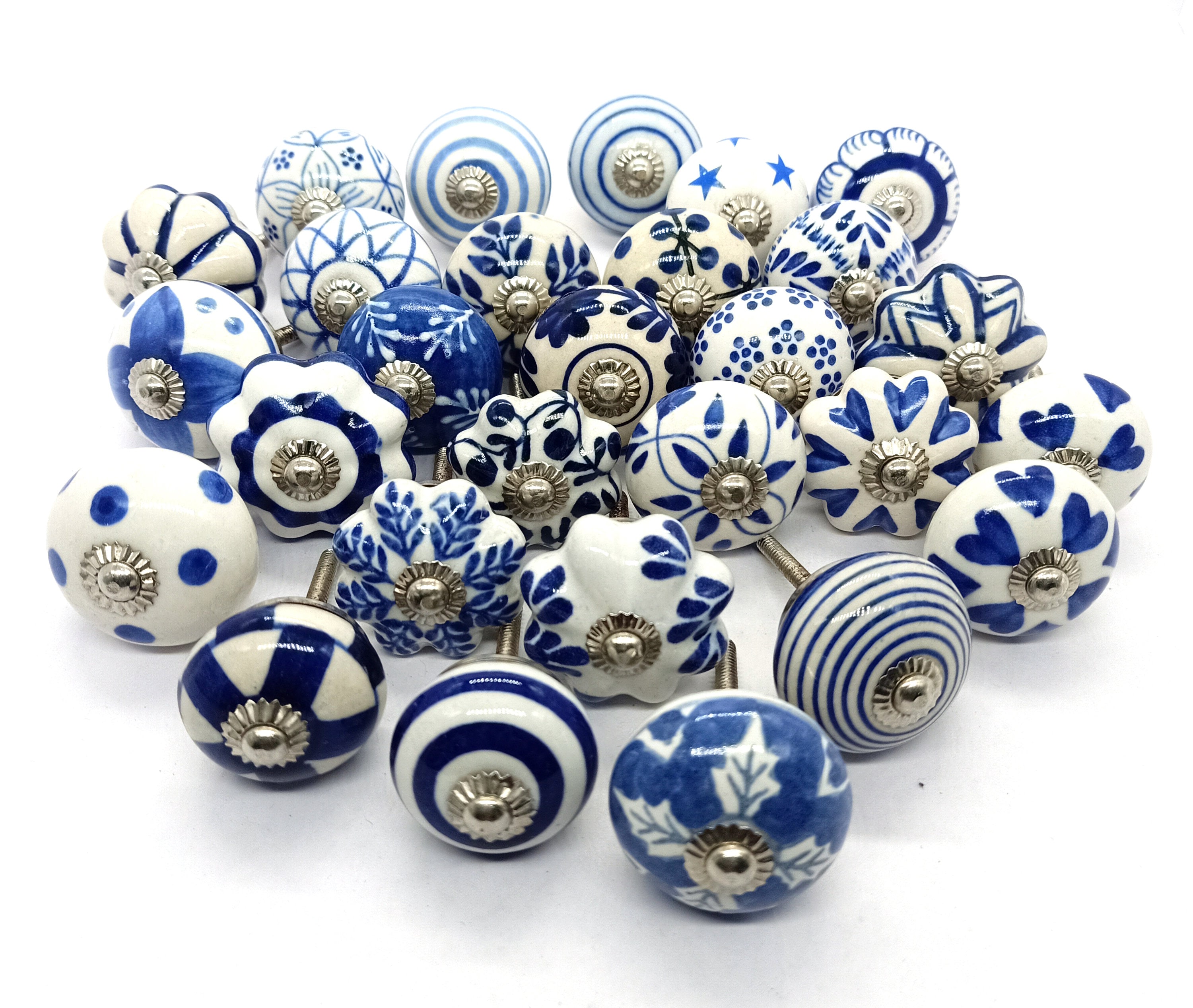 Blue and White Assorted Knobs From Our Collection / Blue and White Mix ...