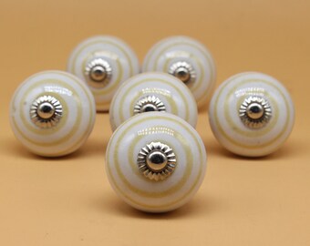 Brilliantly Hand Painted Ceramic knobs / Ceramic Drawer Pulls / Cabinet Knobs/ Kitchen Cabinet Door Handles / Cupboard Knobs