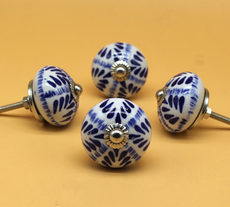 Brilliantly Hand Painted Ceramic Knobs / Ceramic Drawer Pulls Etsy