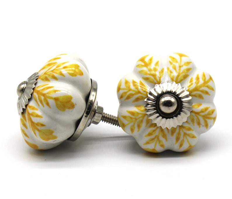 Flower Ceramic Hand Painted knobs Drawer pulls Etsy