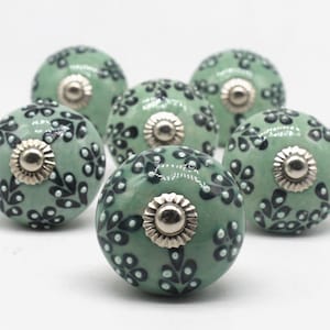 Brilliantly Hand Painted Ceramic knobs / Ceramic Drawer Pulls / Cabinet Knobs/ Kitchen Cabinet Door Handles / Cupboard Knobs