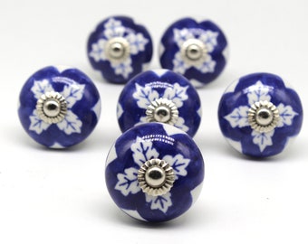 Brilliantly Hand Painted Ceramic knobs / Ceramic Drawer Pulls / Cabinet Knobs/ Kitchen Cabinet Door Handles / Cupboard Knobs