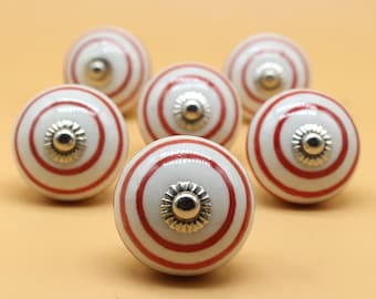 Brilliantly Hand Painted Ceramic knobs / Ceramic Drawer Pulls / Cabinet Knobs/ Kitchen Cabinet Door Handles / Cupboard Knobs