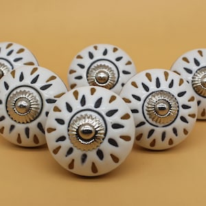 Brilliantly Hand Painted Ceramic knobs / Ceramic Drawer Pulls / Cabinet Knobs/ Kitchen Cabinet Door Handles / Cupboard Knobs