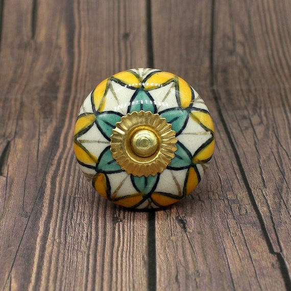 Multi Color Fl Round Shape Hand Painted Ceramic Knobs Multi Color Fl Round Shape Hand, Hand Painted Round Cabinet Knobs