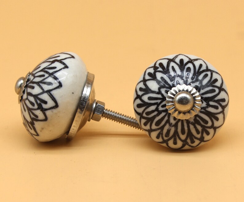 Brilliantly Hand Painted Ceramic Knobs / Ceramic Drawer Pulls Etsy