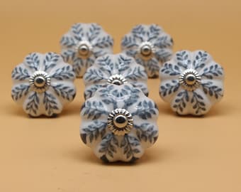 Brilliantly Hand Painted Ceramic knobs / Ceramic Drawer Pulls / Cabinet Knobs/ Kitchen Cabinet Door Handles / Cupboard Knobs