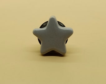 SMALL SOLID GREY Star shape Artistic Cabinet Knob and Furniture Hardware / Decorative Handles / Dresser Knob / Knobs for Kids / Drawer pulls