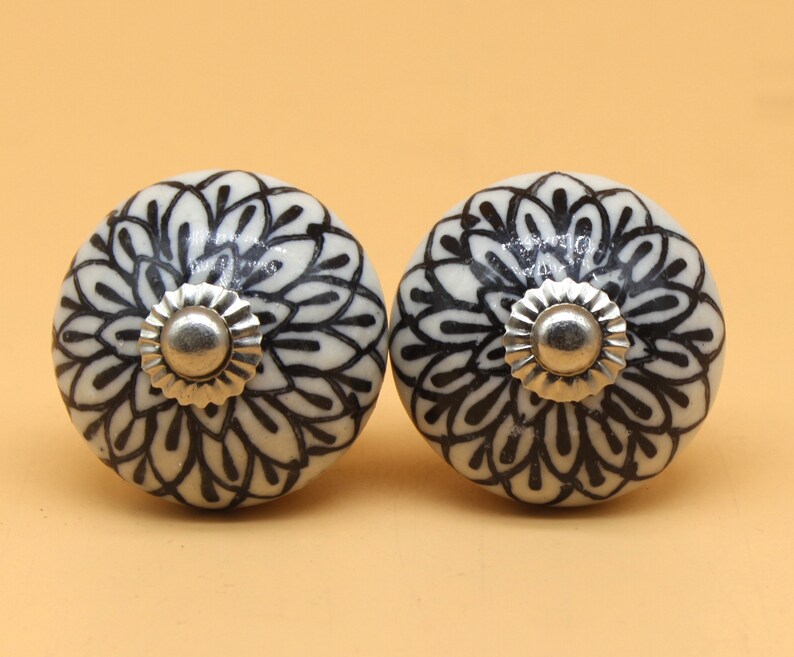 Brilliantly Hand Painted Ceramic Knobs / Ceramic Drawer Pulls Etsy