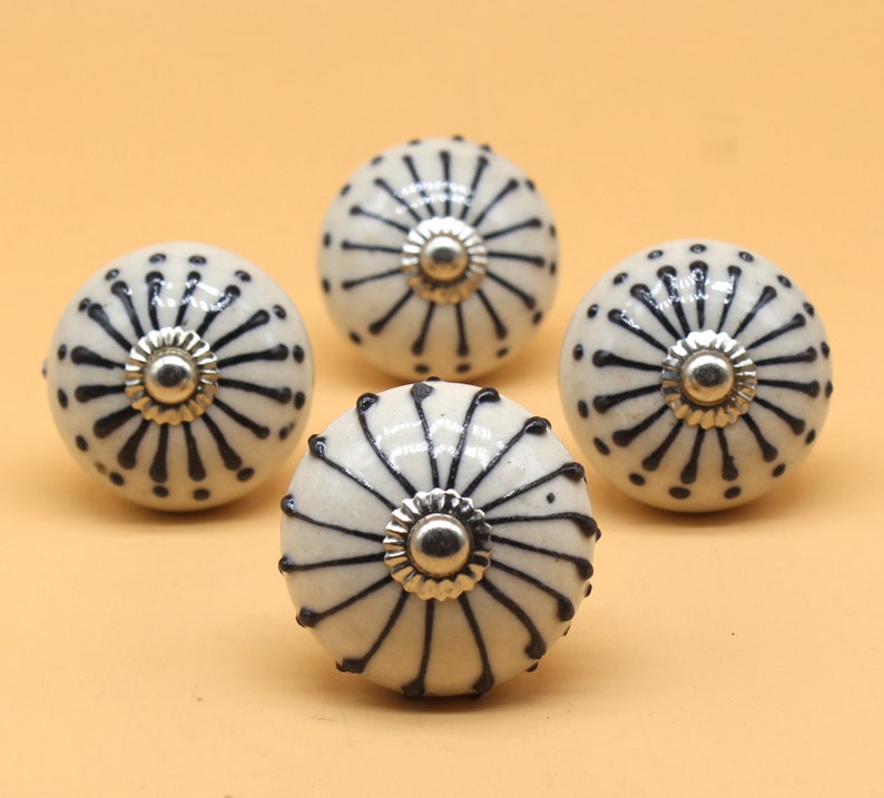 Brilliantly Hand Painted Ceramic Knobs / Ceramic Drawer Pulls Etsy