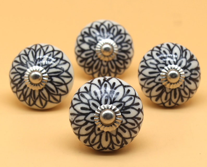 Brilliantly Hand Painted Ceramic Knobs / Ceramic Drawer Pulls Etsy