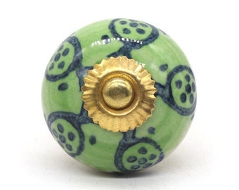 Multi color  Round Shape Hand Painted Ceramic knobs / Ceramic Drawer Pulls / Cabinet Knobs/ Kitchen Cabinet Door Handles