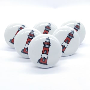 Light House Print Design Ceramic knobs for Kids Cabinets / Flathead Design White knobs / Kids Room Knobs
