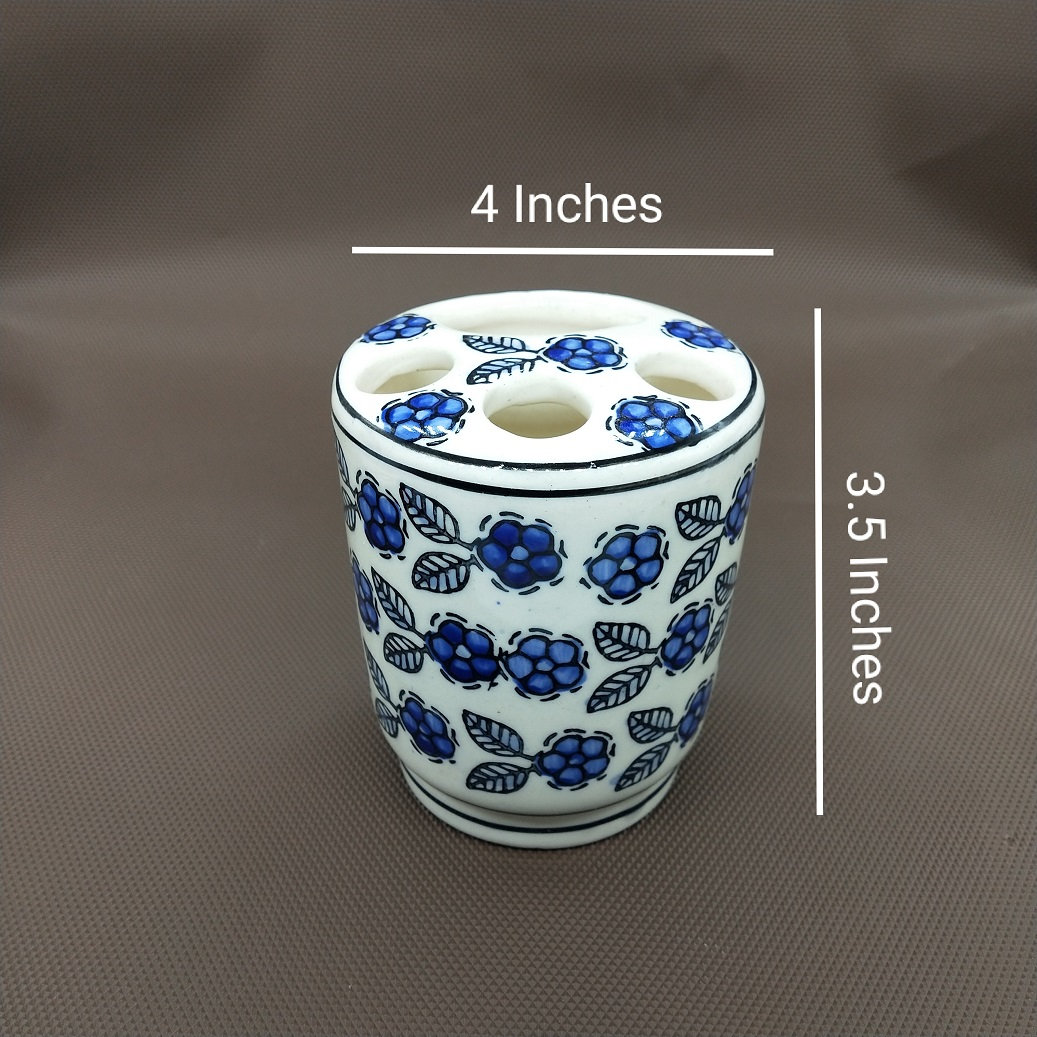3 Holes Ceramic Hand Painted Tooth Brush Holder / Razor Holder ...