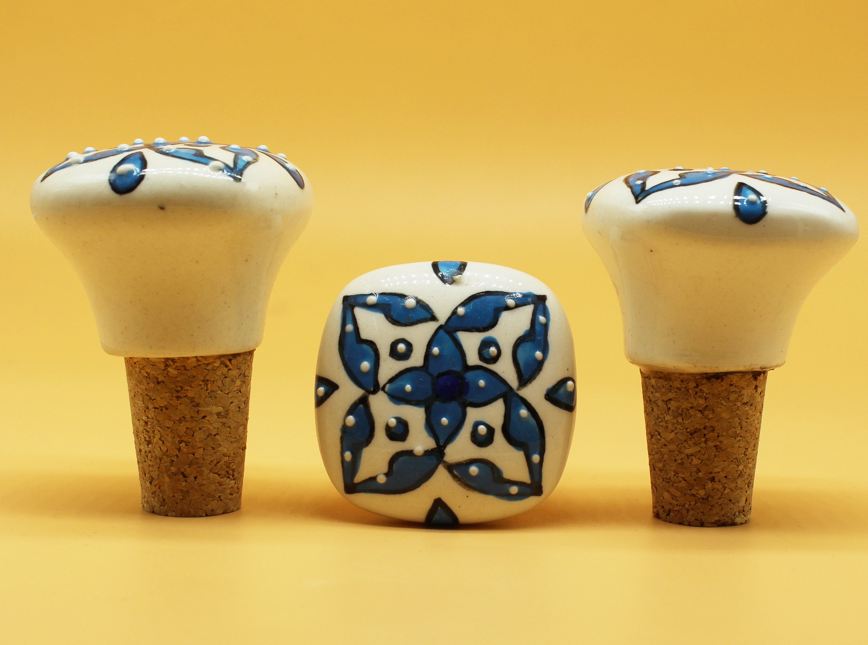 Hand Painted Ceramic Wine Stoppers square Shape Wine Stoppers Etsy