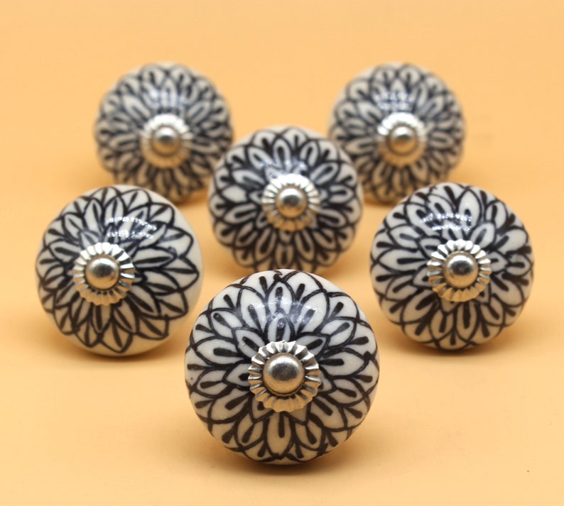 Brilliantly Hand Painted Ceramic Knobs / Ceramic Drawer Pulls Etsy
