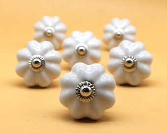 Brilliantly Hand Painted Ceramic knobs / Ceramic Drawer Pulls / Cabinet Knobs/ Kitchen Cabinet Door Handles / Cupboard Knobs