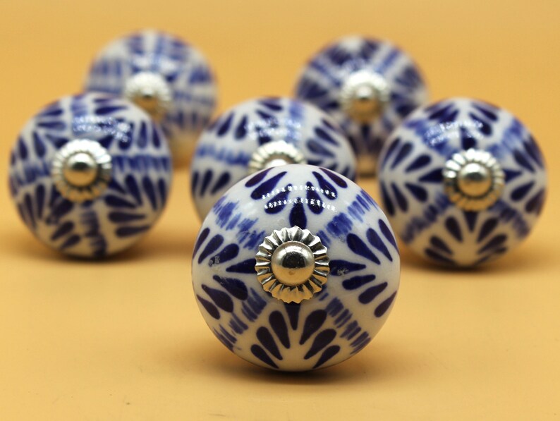 Brilliantly Hand Painted Ceramic Knobs / Ceramic Drawer Pulls Etsy