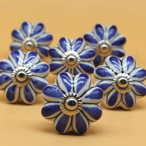 Brilliantly Hand Painted Ceramic knobs / Ceramic Drawer Pulls / Cabinet Knobs/ Kitchen Cabinet Door Handles / Cupboard Knobs