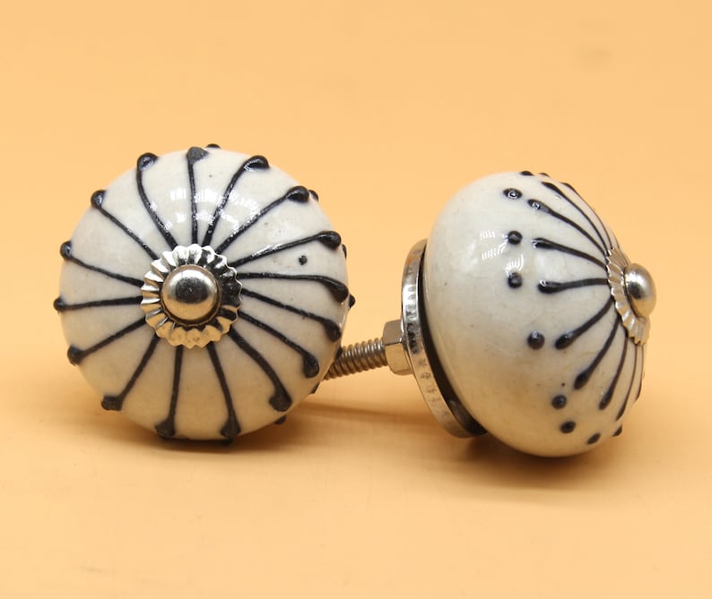 Brilliantly Hand Painted Ceramic Knobs / Ceramic Drawer Pulls Etsy