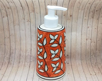 Knob King Hand Painted Ceramic Soap Dispensers / Stoneware Soap Dispenser /Shampoo Dispenser /Shower Gel Dispenser/ Bathroom Soap Dispenser