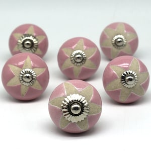 Round Ceramic Hand Painted knobs, Drawer pulls, Cabinet knobs, Kitchen Cupboard Handles